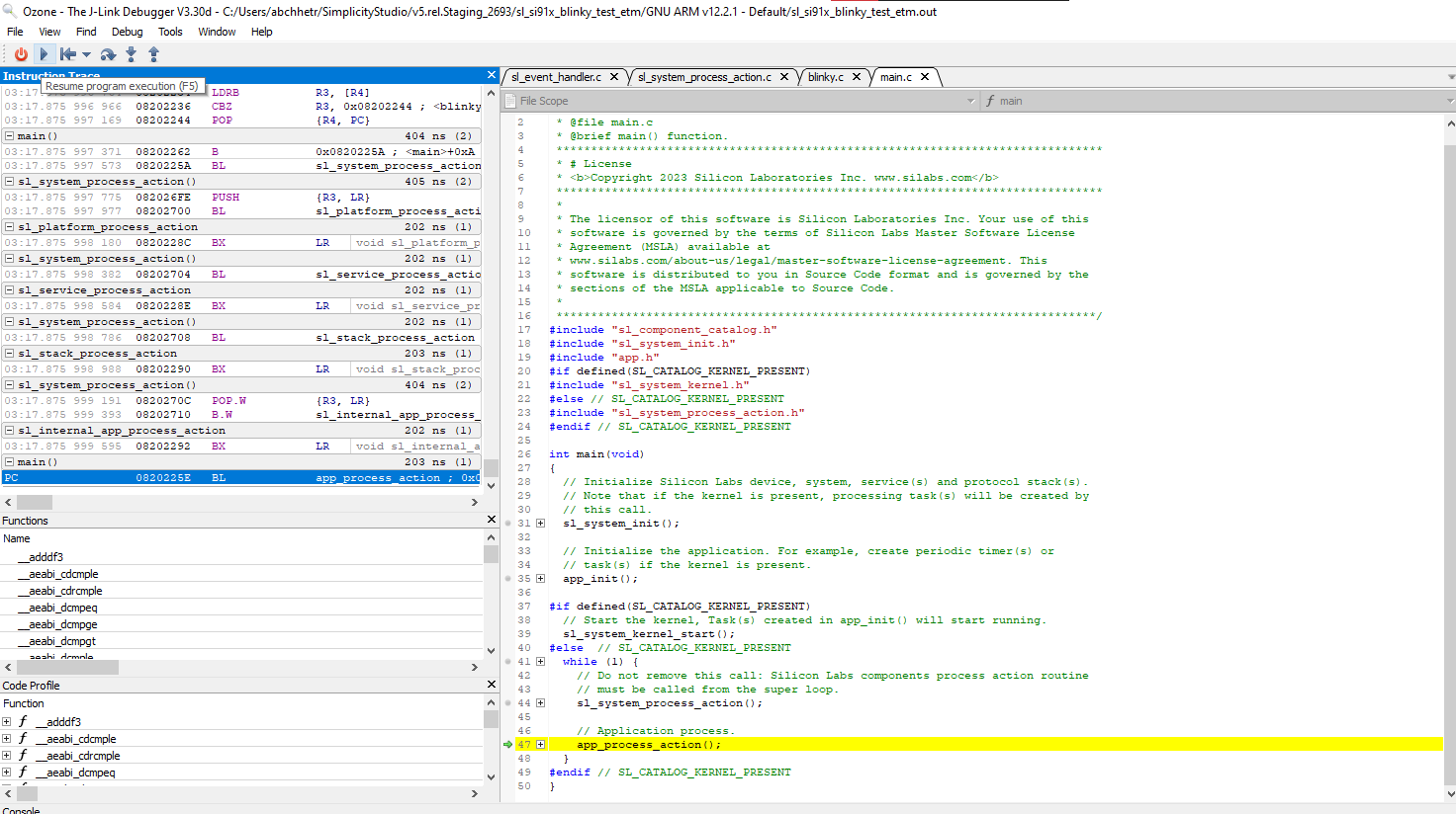 Configuration and Execution of the Application