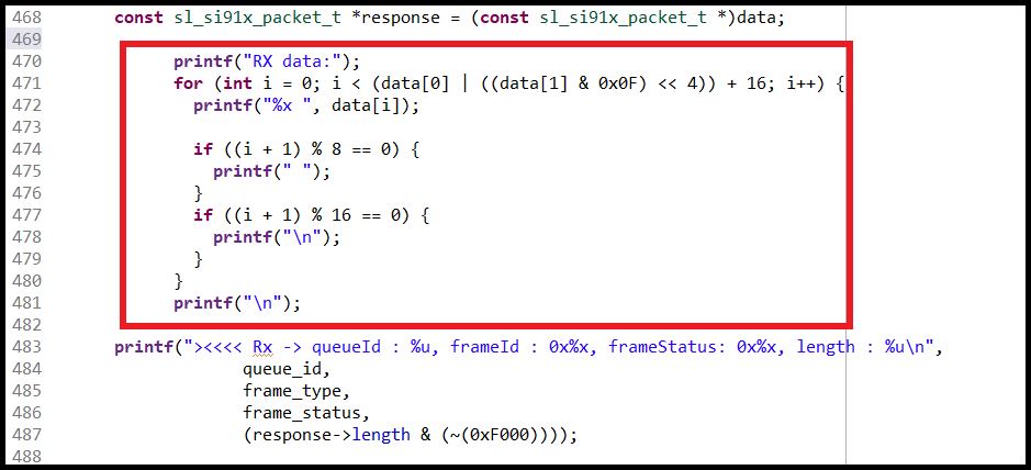 Monitor Command payload descriptor and payload