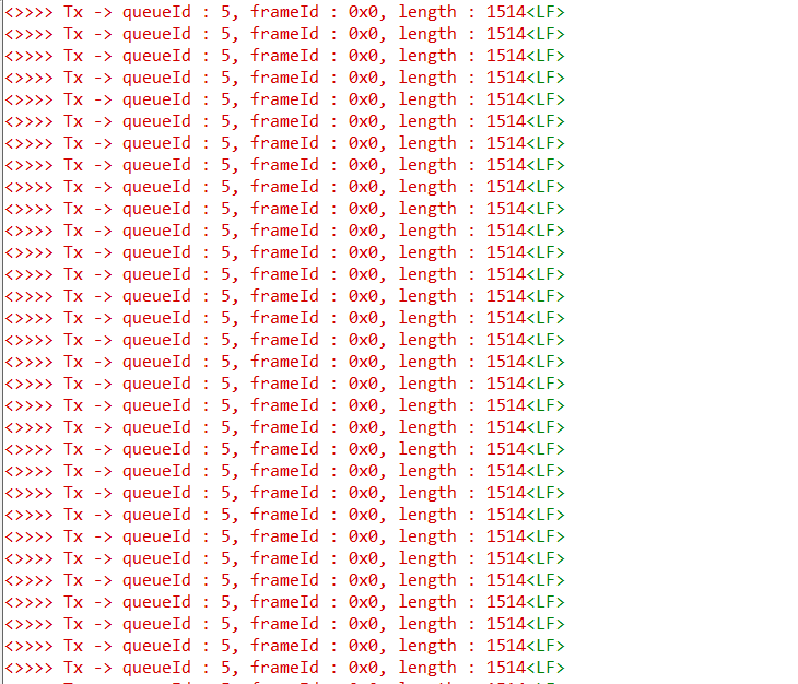 Monitor Tx data frames expected output