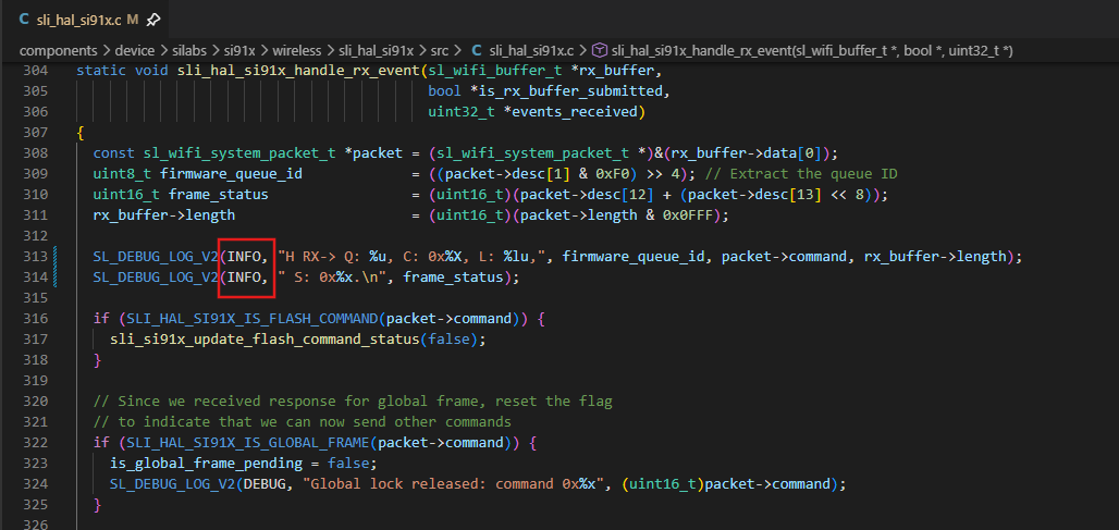 Change H RX log level from DEBUG to INFO