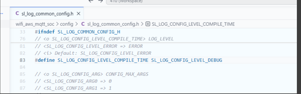 Set the log level to DEBUG in sl_log_common_config.h