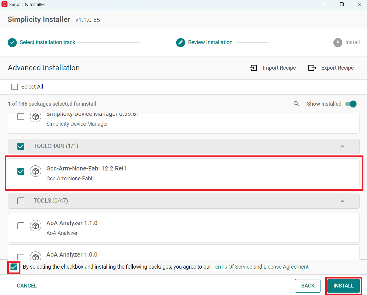 Toolchain install 2