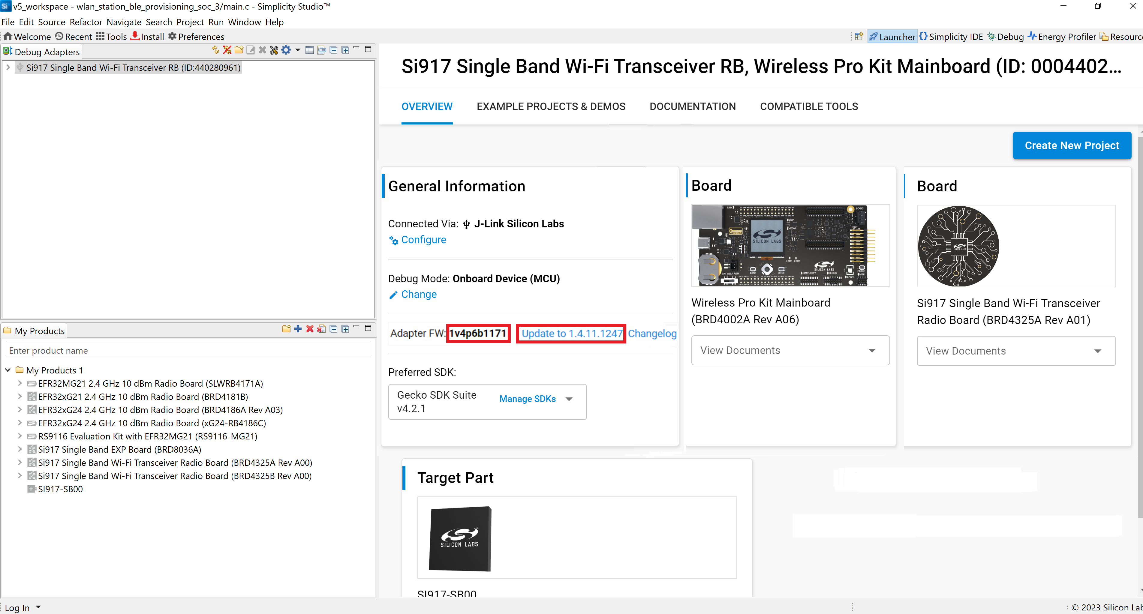 Upgrade WSTK Firmware