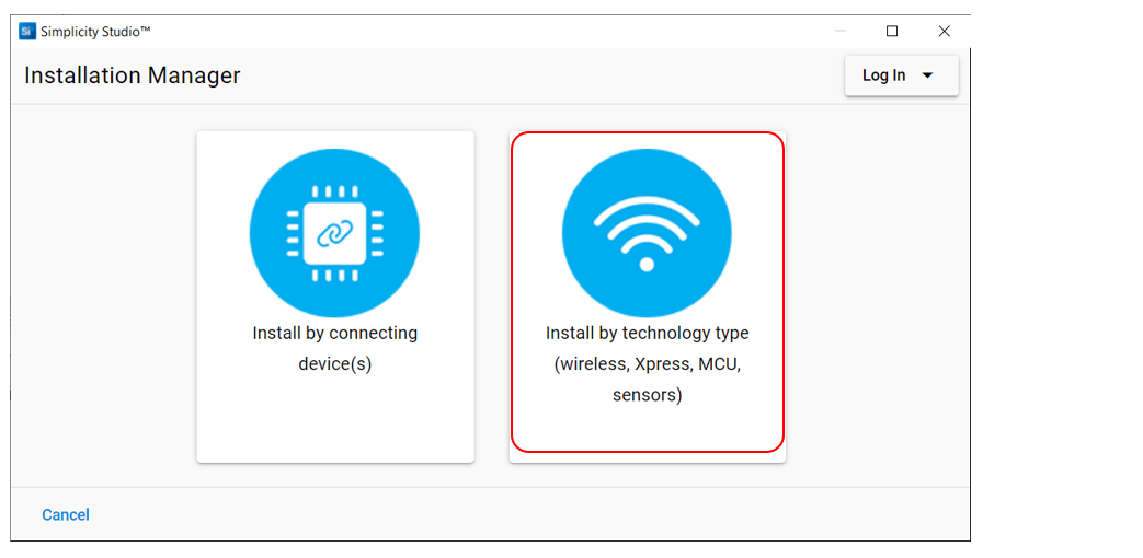 Select Install by technology type