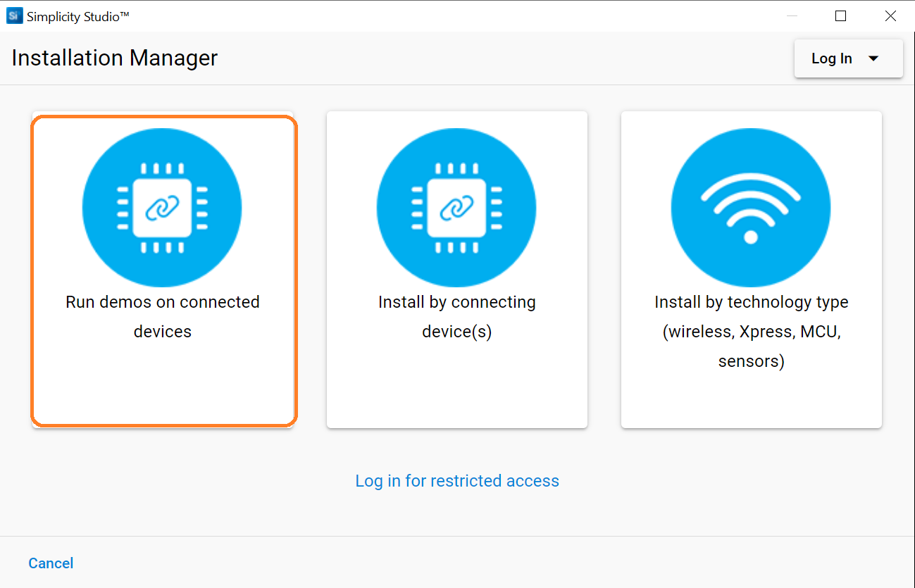 Select Install by technology type