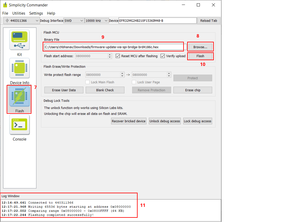 Flash SPI bridge application