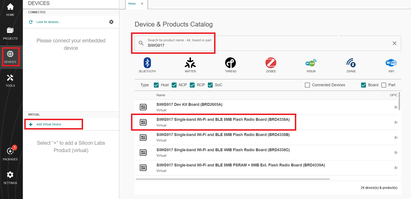 Board Selection from My Products