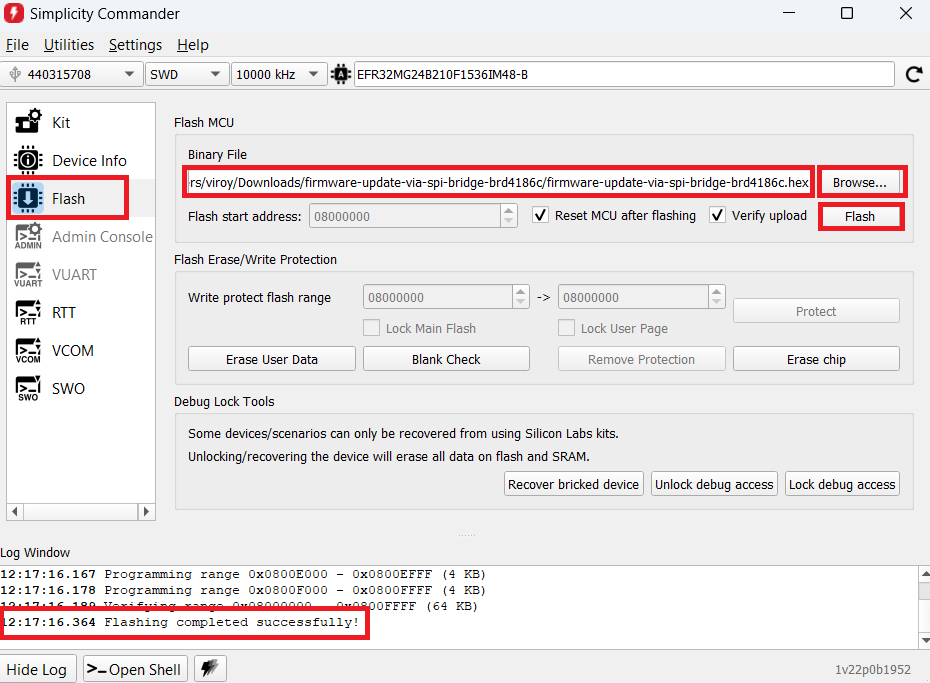 Flash SPI bridge application