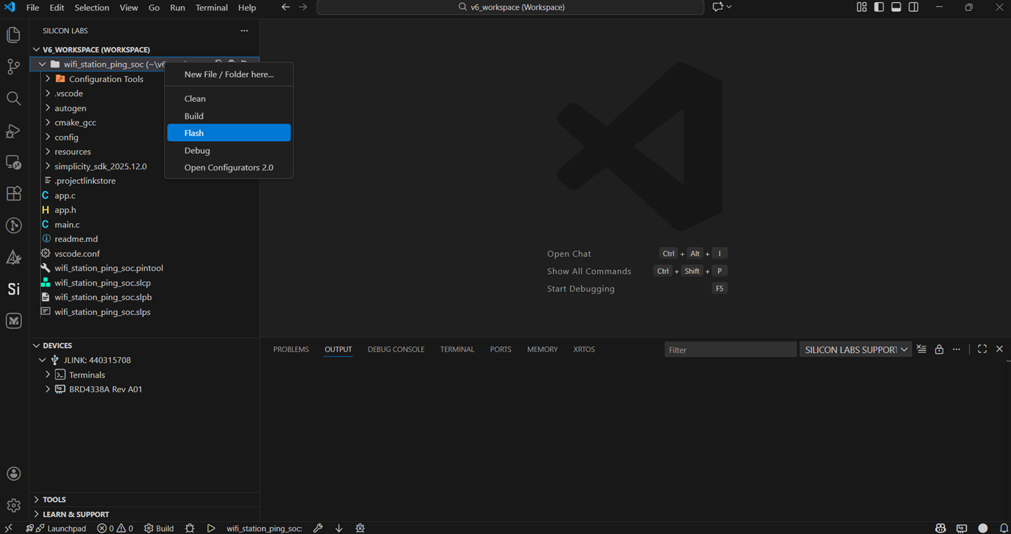 Simplicity Studio Run as