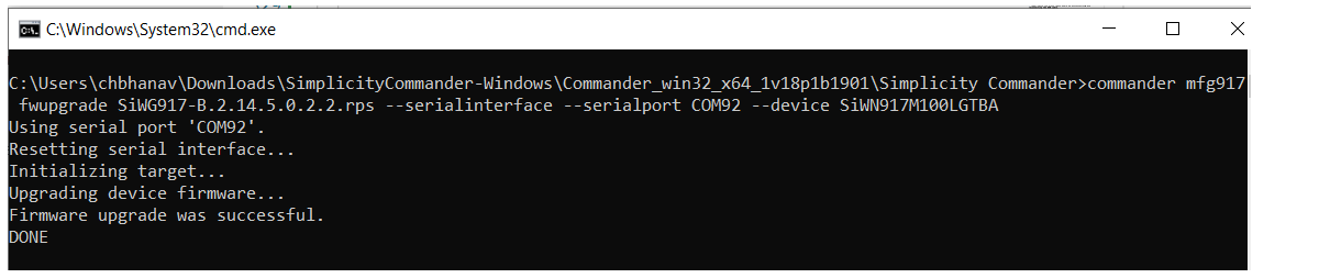 Update success via SPI bridge