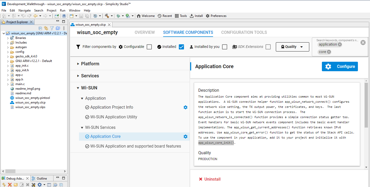 application core software components