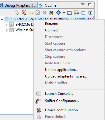 Launch Console menu option