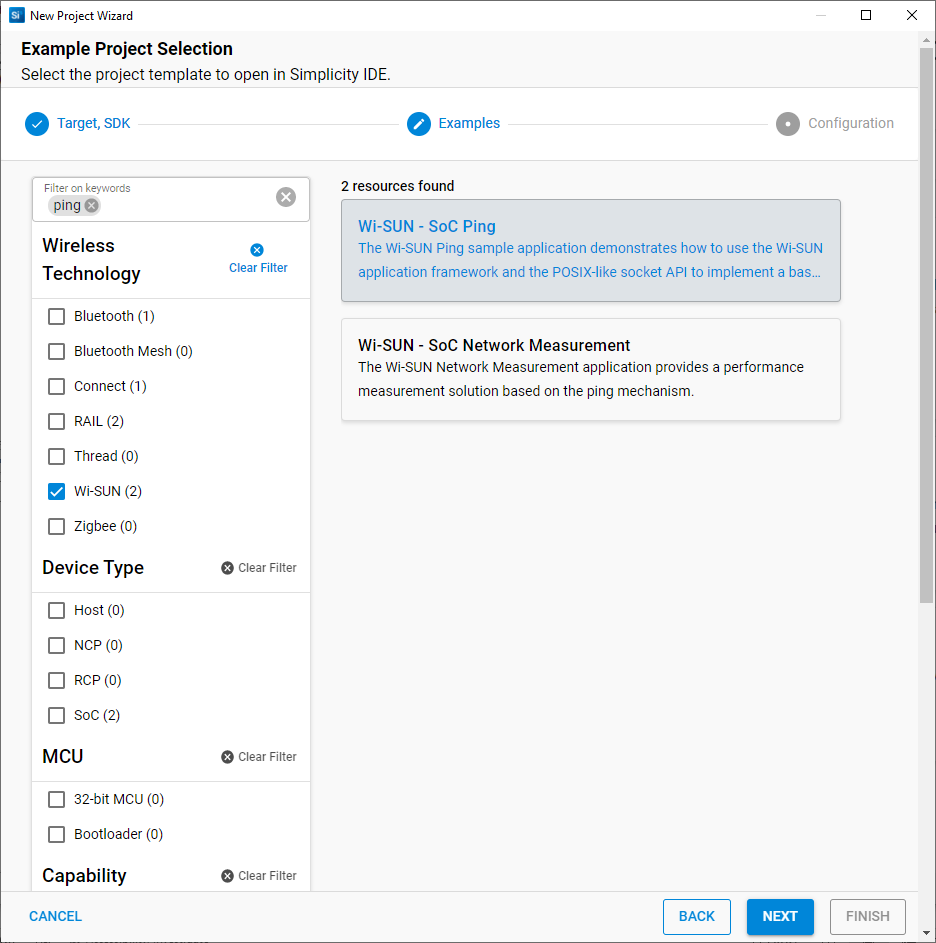 Example Project Selection