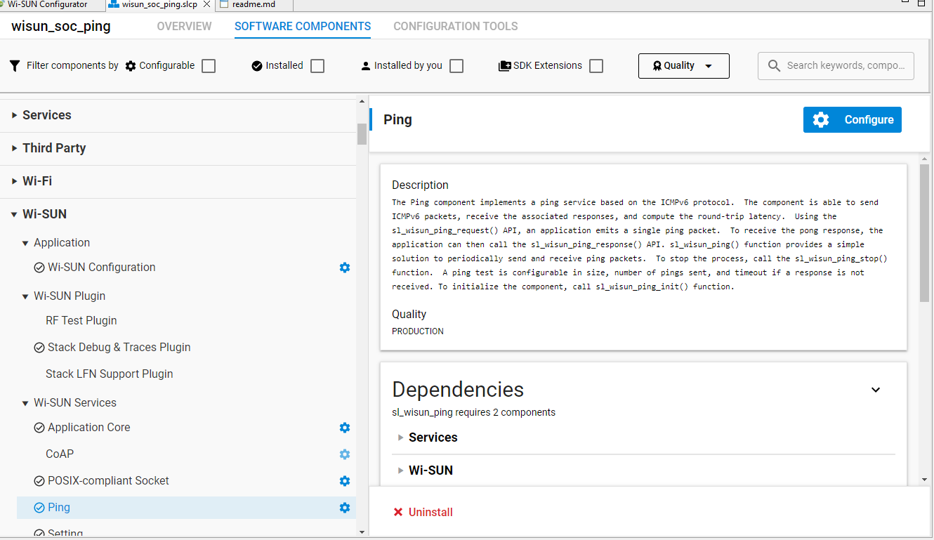 Configurable components