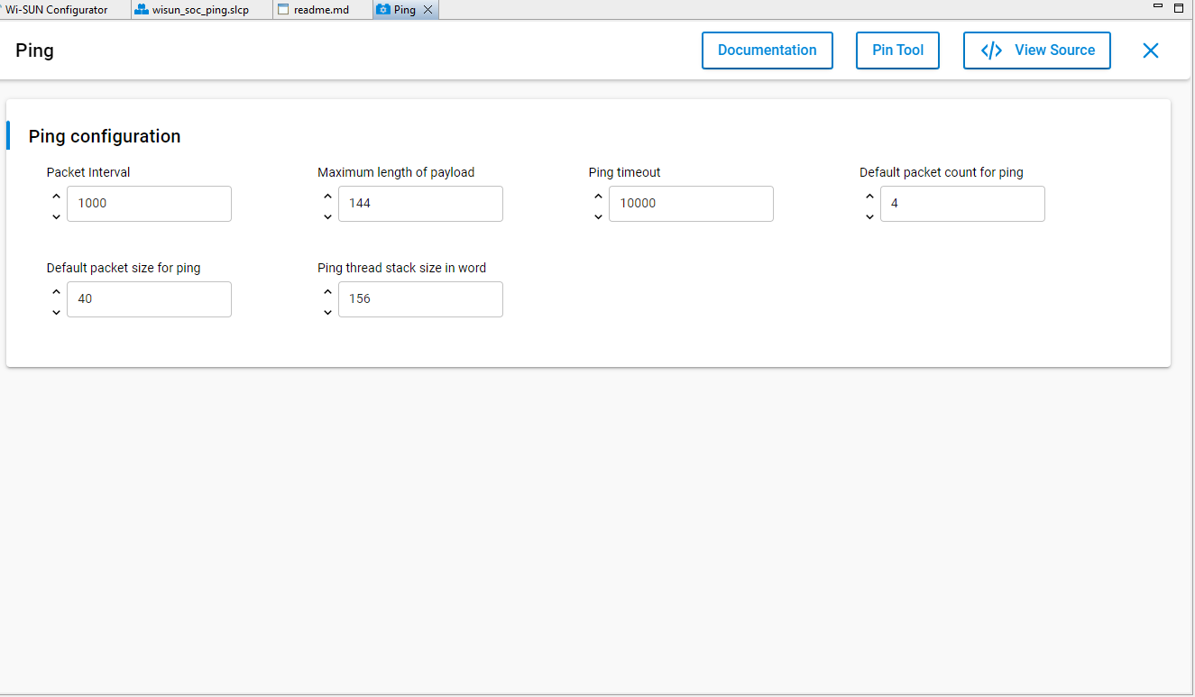 Ping component configuration