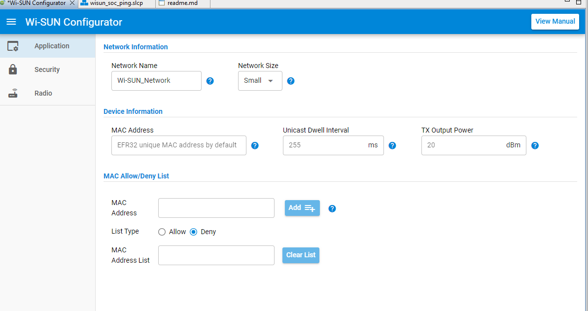 Wi-SUN configurator