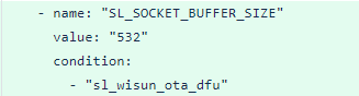 socket buffer size ota dfu