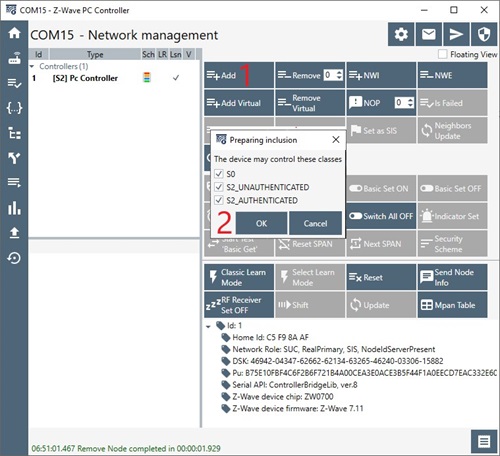 Initiate End-Device Network Inclusion in PC Controller