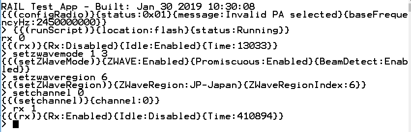 Execution of RX Mode Script