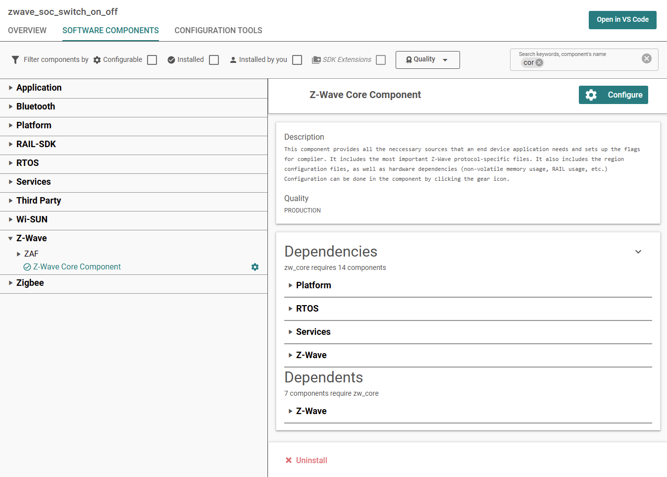 Application Configuration Window
