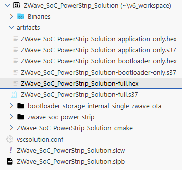 Artifacts Generated for a Solution Example in Visual Studio Code