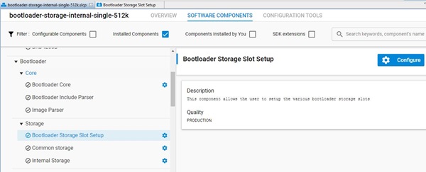 Bootloader Storage Slot Component - Configuration