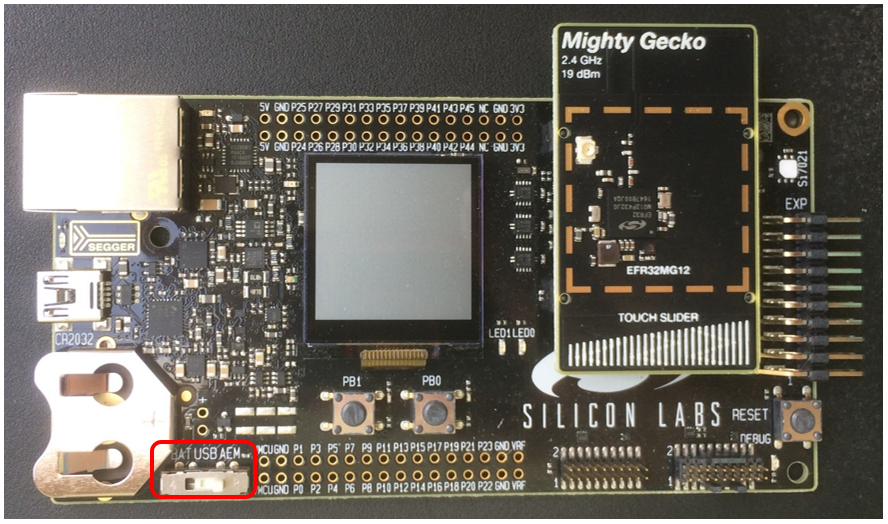 EFR32MG12 on a WSTK Mainboard