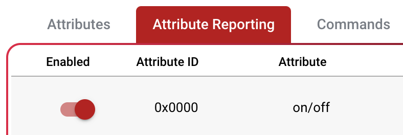 Enable attribute reported