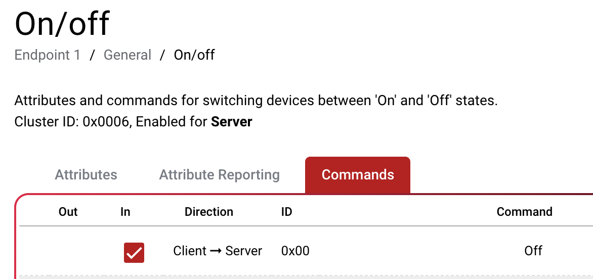 On/Off command