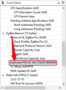 extended PAN ID event detail